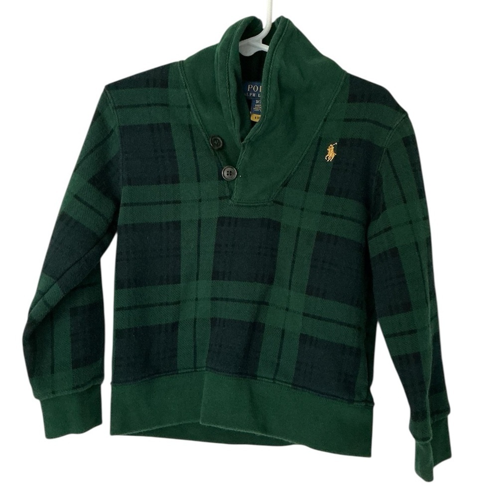 Polo by Ralph Lauren Green Plaid Kids Sweatshirt